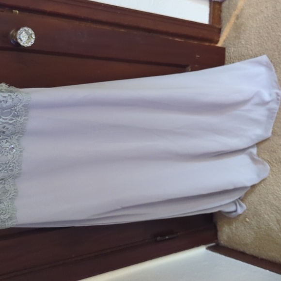 Dancing Queen Sparkly Sequin Lace Gray Short Sleeve Maxi Formal Dress Size 3XL - Picture 3 of 10